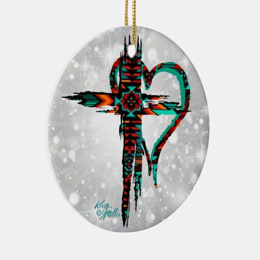 Kerstavond in het zuidwesten keramisch ornament (Rechts)