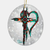 Kerstavond in het zuidwesten keramisch ornament (Links)