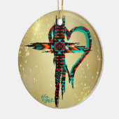 Kerstavond in het zuidwesten keramisch ornament (Links)