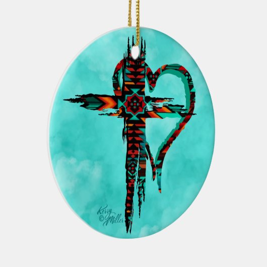 Kerstavond in het zuidwesten keramisch ornament (Rechts)