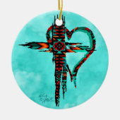 Kerstavond in het zuidwesten keramisch ornament (Voorkant)