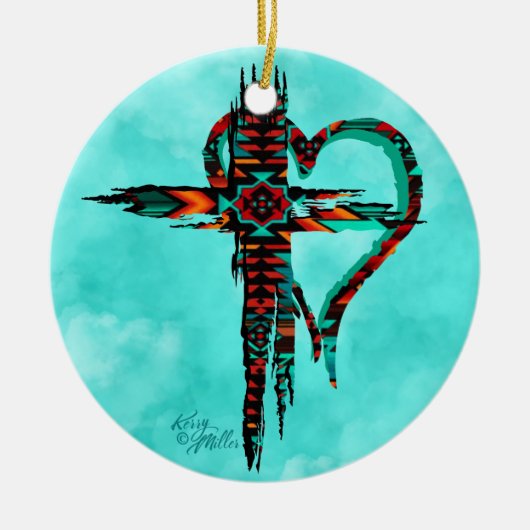 Kerstavond in het zuidwesten keramisch ornament (Voorkant)