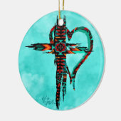 Kerstavond in het zuidwesten keramisch ornament (Links)