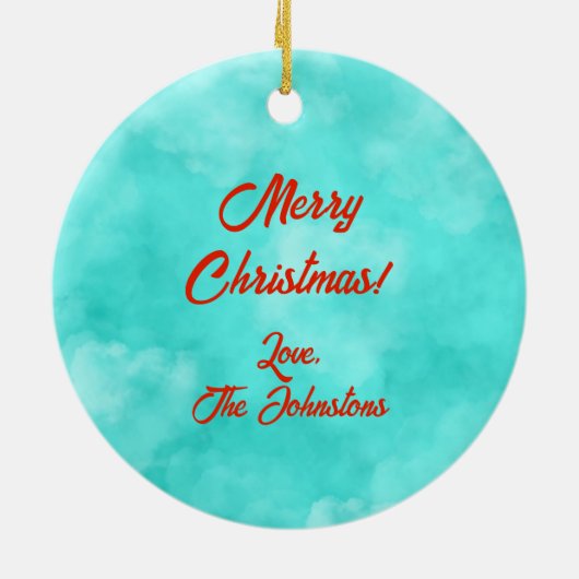 Kerstavond in het zuidwesten keramisch ornament (Achterkant)