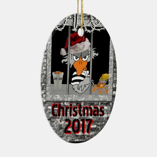 Kerstavond in Jailbird Keramisch Ornament (Rechts)