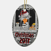 Kerstavond in Jailbird Keramisch Ornament (Links)