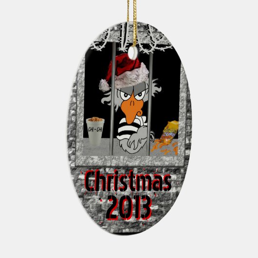 Kerstavond in Jailbird Keramisch Ornament (Rechts)