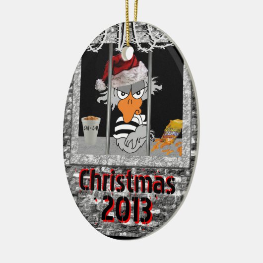 Kerstavond in Jailbird Keramisch Ornament (Links)