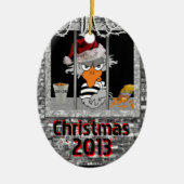 Kerstavond in Jailbird Keramisch Ornament (Voorkant)