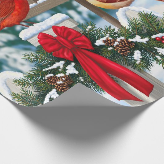 Kerstavond in kardinalen cadeaupapier (Hoek)