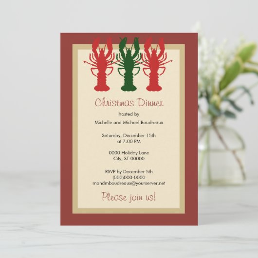 Kerstavond in Lobster Kaart (Staand voorkant)