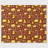 Kerstavond in Maroon Cadeaupapier (Vlak)