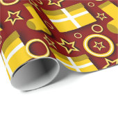 Kerstavond in Maroon Cadeaupapier (Rol Hoek)