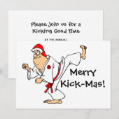 Kerstavond in Martial Arts Merry Kick-Mas Kaart (Voorkant / Achterkant)