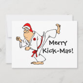 Kerstavond in Martial Arts Merry Kick-Mas Kaart (Voorkant)