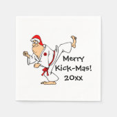 Kerstavond in Martial Arts Merry Kick-Mas Servet (Voorkant)