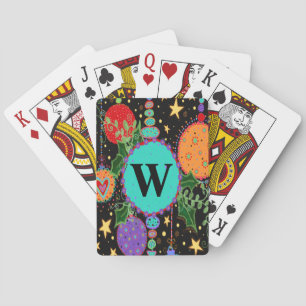 Kerstavond in monogrammed "Inspiron" Pokerkaarten