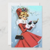  kerstavond in Red Dress Feestdagenkaart (Voorkant)