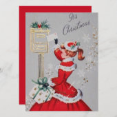  kerstavond in Red Dress Feestdagenkaart (Voorkant / Achterkant)