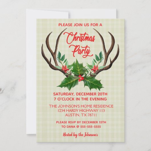 Kerstavond in Rustige Antlers Kaart (Voorkant)