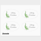 Kerstavond in Southwest Holiday Ovale Sticker (Vel)