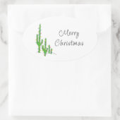 Kerstavond in Southwest Holiday Ovale Sticker (Tas)