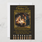 Kerstavond kaarslicht dienst kerststal kaart (Voorkant)