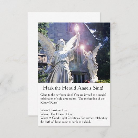 Kerstavond Kaarslicht Service Uitnodiging (Voorkant / Achterkant)