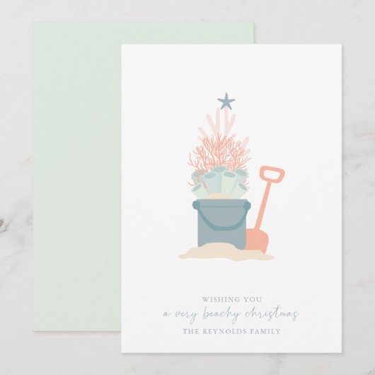 Kerstavond Kaart op de kust van Seaside (Voorkant / Achterkant)