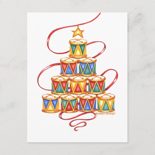 Kerstavond Kaarten Boom van Drums (Voorkant)