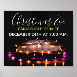 Kerstavond Kandlelight Church Service Poster