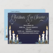 Kerstavond Kandlelight Service Church Briefkaart (Voorkant / Achterkant)