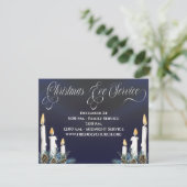 Kerstavond Kandlelight Service Church Kaart (Staand voorkant)