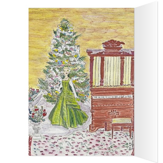 Kerstavond Karoling met Matisse kaart (Binnen (Links))