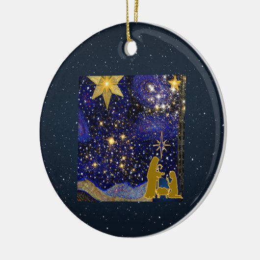 kerstavond keramisch ornament (Links)