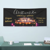 Kerstavond Kerk kaarslicht service Spandoek (Beurs)