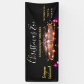 Kerstavond Kerk kaarslicht service Spandoek (Verticaal)