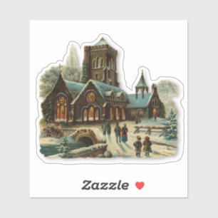 Kerstavond Kerk Victoriaanse Kerstliederen Christe Sticker