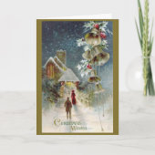 Kerstavond kerkdiensten en -blaaskaart feestdagen kaart (Voorkant)