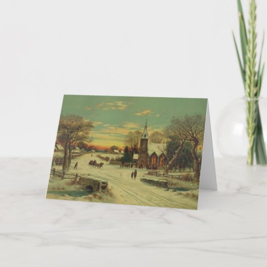 Kerstavond kerkdiensten feestdagen kaart (Voorkant)