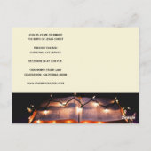 Kerstavond kerkerkkerk met kaarslicht briefkaart (Achterkant)