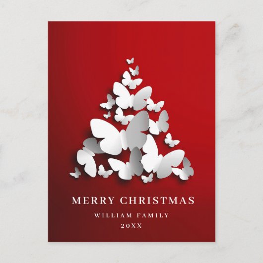 Kerstavond kerstboomfeestdag met Butterfly Monarch Briefkaart (Voorkant)