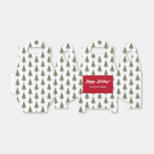 Kerstavond kerstboompatroon Cute pine Vierbox Bedankdoosjes (Uitgevouwen)