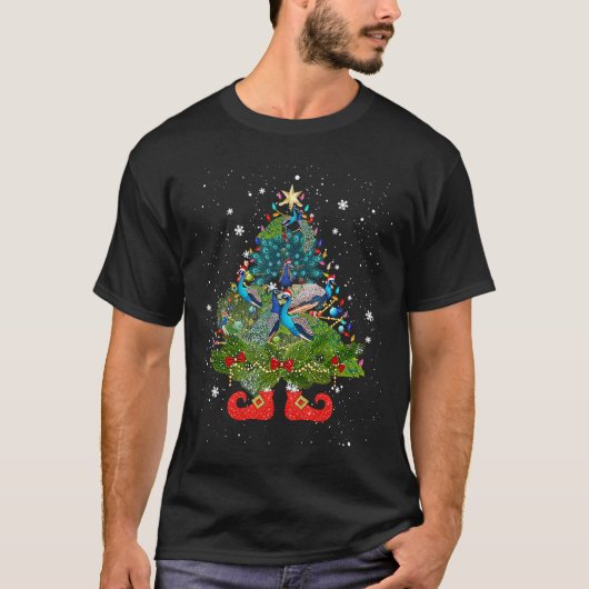 Kerstavond kerstboomverlichting luchtig kerstkerst t-shirt (Voorkant)