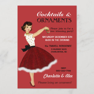 Kerstavond kerstfeestdag 50 jaar huisvrouw Glitter Kaart