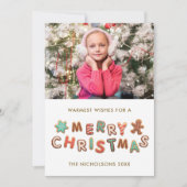 Kerstavond kerstfeestdag in Gingerbrood Feestdagenkaart (Voorkant)