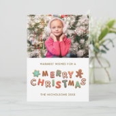 Kerstavond kerstfeestdag in Gingerbrood Feestdagenkaart (Staand voorkant)