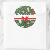 Kerstavond kerstfeestdag in verpleegster ronde sticker (Tas)