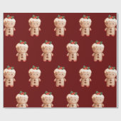 Kerstavond kerstfeestdag kerstmis Rood Cadeaupapier (Vlak)