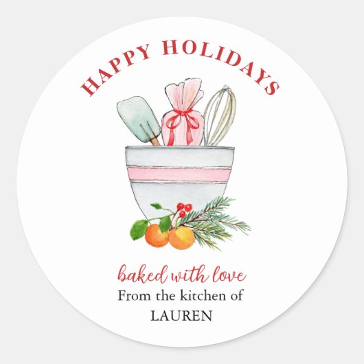 Kerstavond kerstfeestdag Klassieke R Ronde Sticker (Voorkant)